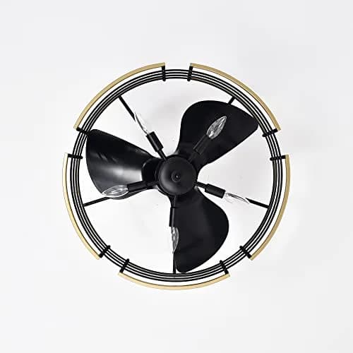 Home Accessories Veit 24 Inch Matte Gold Cage Design Fandelier | Modern Ceiling Fan with Remote thumbnail 2