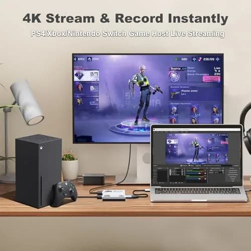 BINZET USB 3.0 4K Video Capture Card for PS5/Switch/Xbox/PC | 4K60Hz HDMI Loop-Out & Microphone Input thumbnail 5