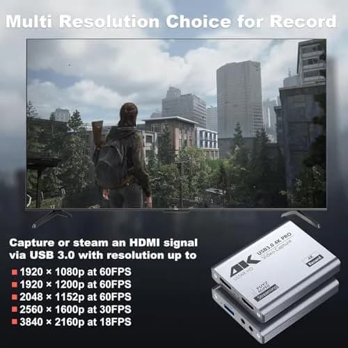 BINZET USB 3.0 4K Video Capture Card for PS5/Switch/Xbox/PC | 4K60Hz HDMI Loop-Out & Microphone Input thumbnail 6