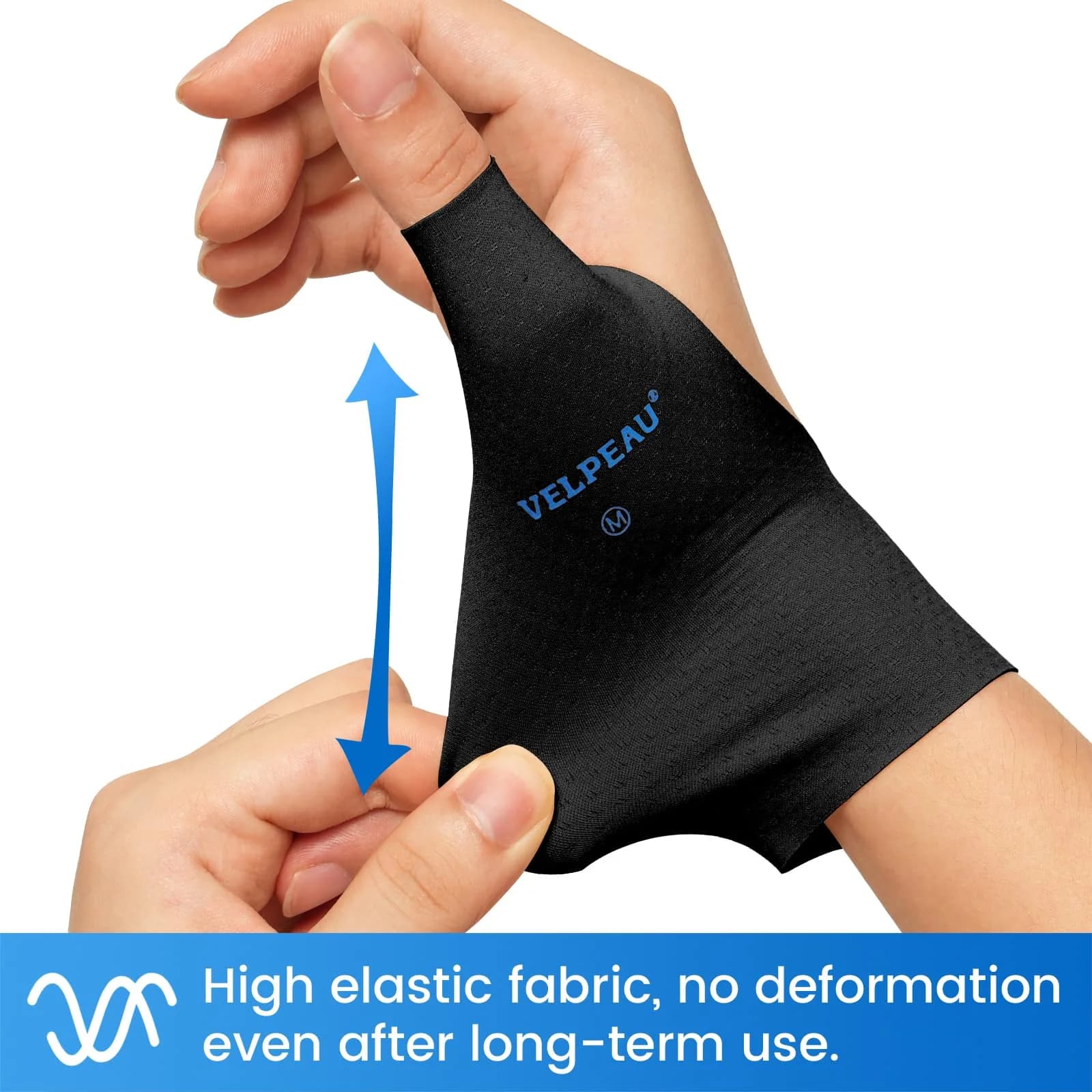 Velpeau Elastic Thumb Wrist Support Brace (Pack of 2) 25mm (0.98in) | Gentle Compression for De Quervain's Tendonitis - view 3