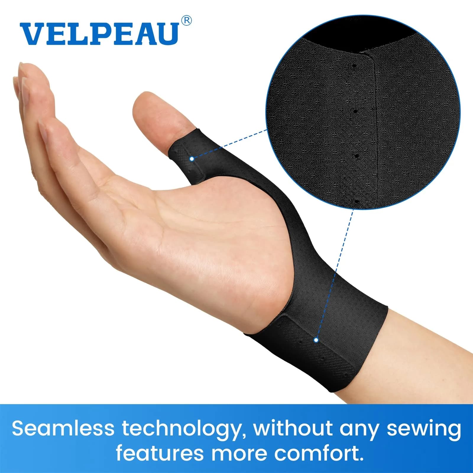 Velpeau Elastic Thumb Wrist Support Brace (Pack of 2) 25mm (0.98in) | Gentle Compression for De Quervain's Tendonitis - view 4