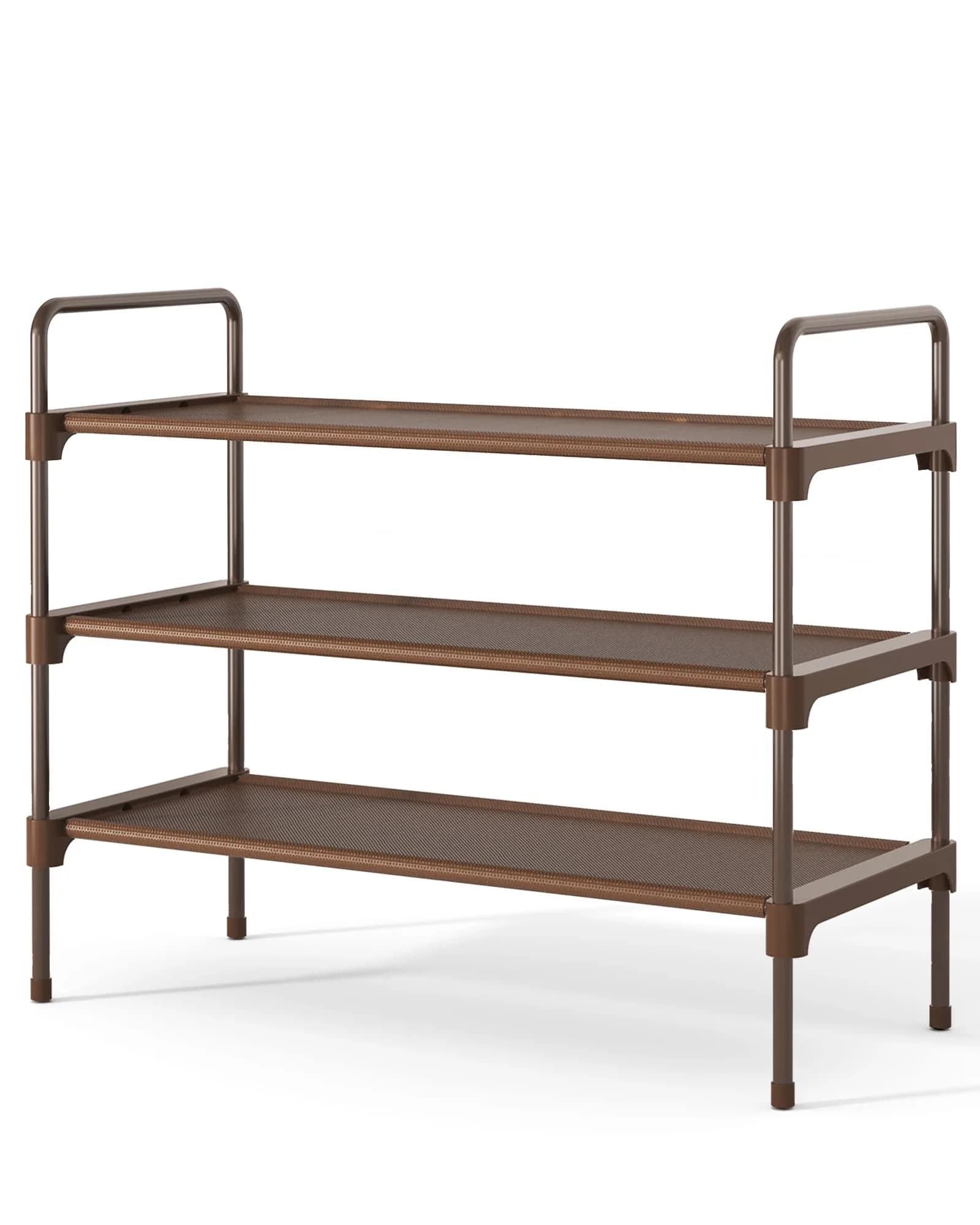 Kitsure 3-Tier Shoe Rack Organizer 68.6 cm (27.6") Wide | Stackable & Tool-Free Assembly for Entryway & Closet