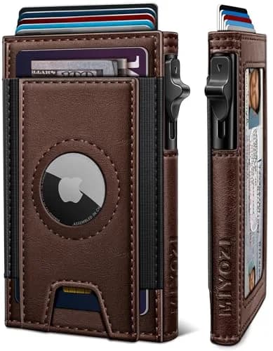 miyozi Airtag Wallet for Men, Slim Pop Up Credit Card Holder RFID Blocking Mens Minimalist wallet for 7-9 Cards ID Window thumbnail 1