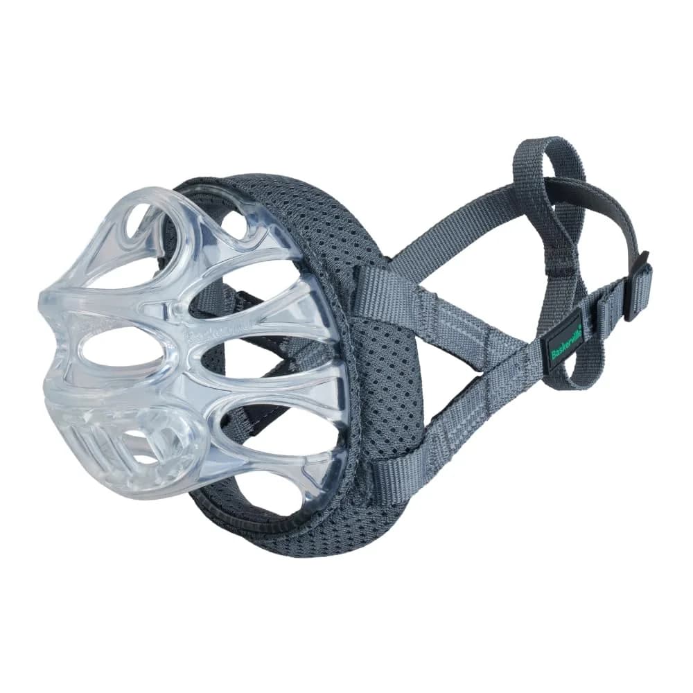 Baskerville INVISA Basket Dog Muzzle Size 1 | Transparent, Comfortable & Safe for Small Dogs