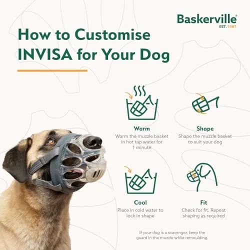 Baskerville INVISA Basket Dog Muzzle Size 1 | Transparent, Comfortable & Safe for Small Dogs thumbnail 6