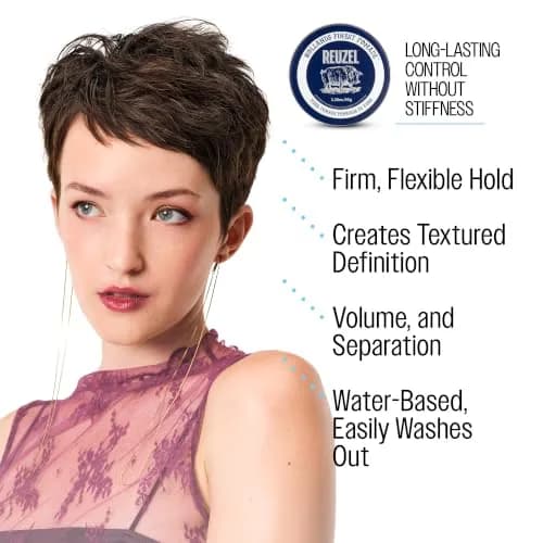 REUZEL Fiber Pomade Strong Hold Low Shine 3.38 oz | Water-Based, Natural Finish, Flexible Control thumbnail 5