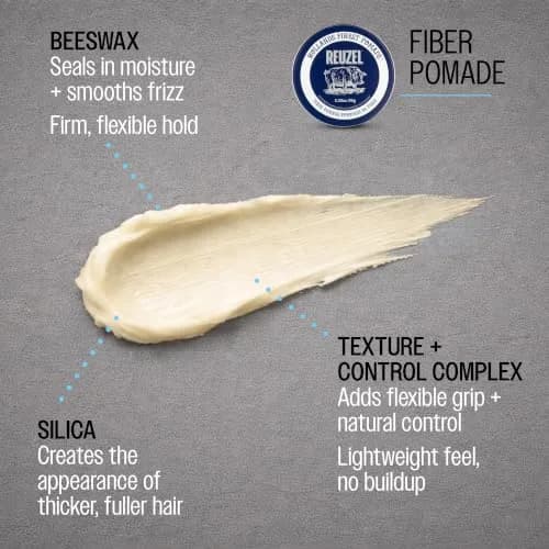 REUZEL Fiber Pomade Strong Hold Low Shine 3.38 oz | Water-Based, Natural Finish, Flexible Control thumbnail 3