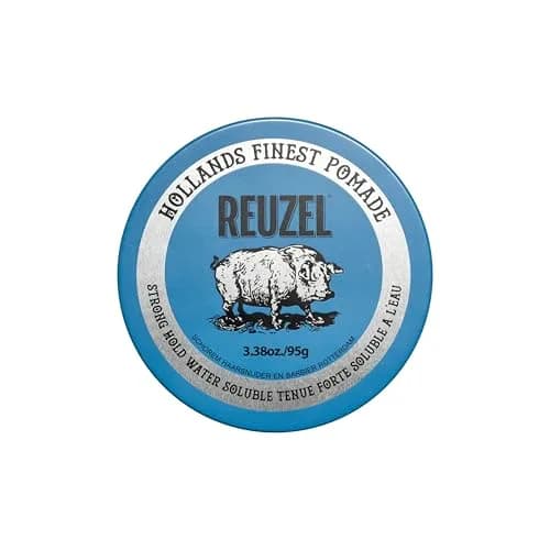 REUZEL Blue Pomade Strong Hold High Shine 3.38 oz | Classic Barber-Style Finish thumbnail 1