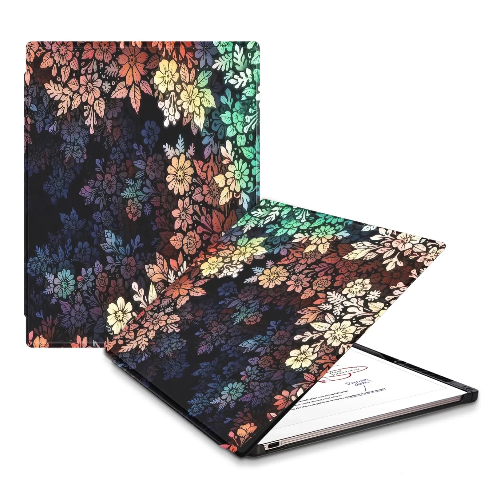 QIOFEARTH Case for Remarkable Paper Pro Tablet 11.8" (2024) | Hard Shell Folio with Auto Sleep/Wake & Pen Holder — Colored Flower