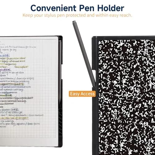 QIOFEARTH Case for Remarkable Paper Pro Tablet 11.8" (2024) with Auto Sleep/Wake & Pen Holder | Black Notebook thumbnail 5