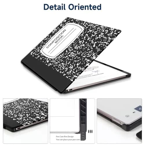 QIOFEARTH Case for Remarkable Paper Pro Tablet 11.8" (2024) with Auto Sleep/Wake & Pen Holder | Black Notebook thumbnail 3
