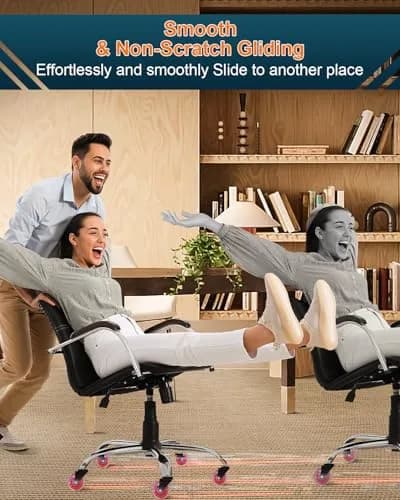 RidRed Heavy-Duty Office Chair Wheels - 5-Pack, 3-Inch Diameter, Red | Smooth Rolling, Noise-Free, Universal Fit thumbnail 4