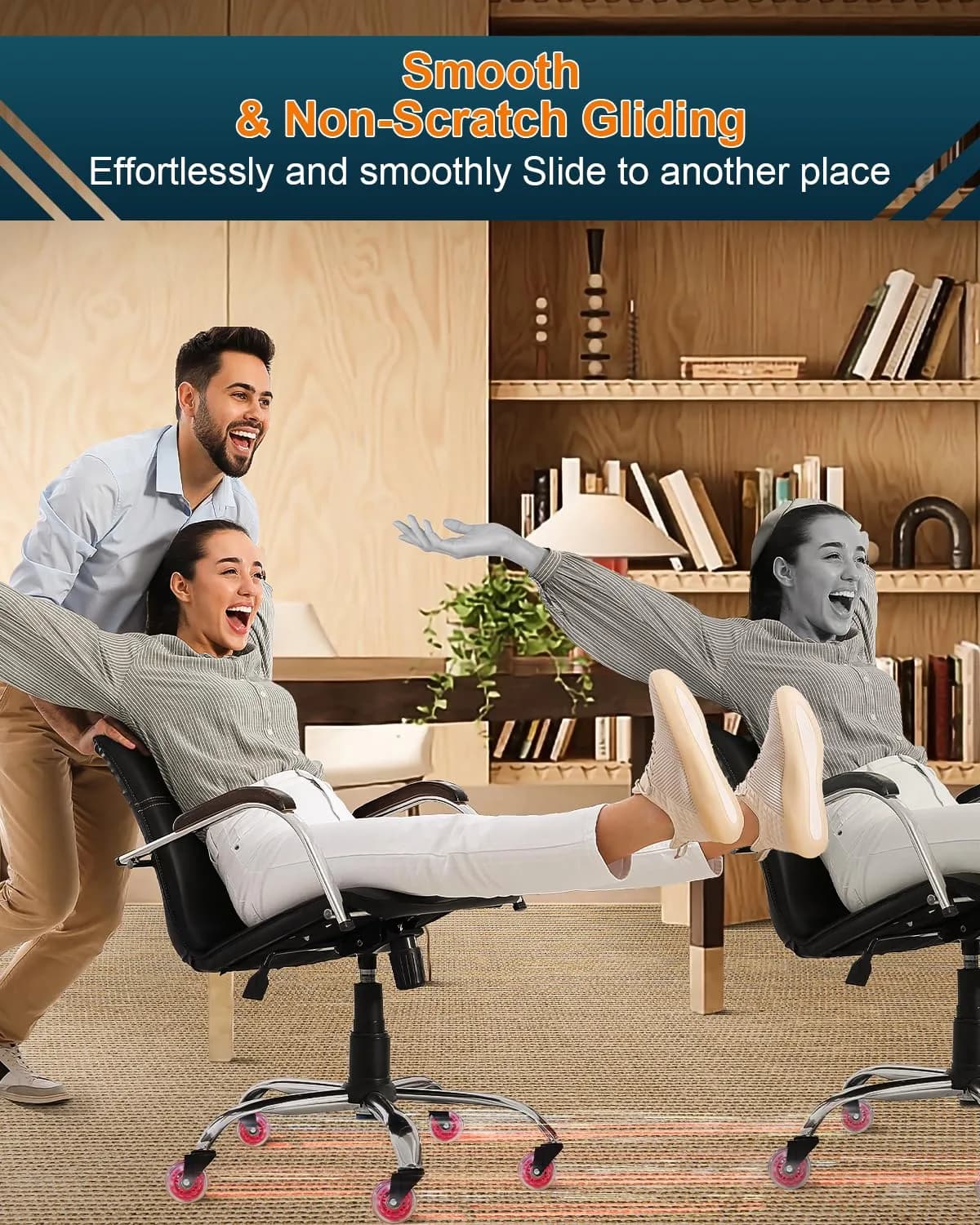 RidRed Red Industrial Caster Wheels (5-Pack) | Smooth Rolling Office Chair Upgrade - view 4