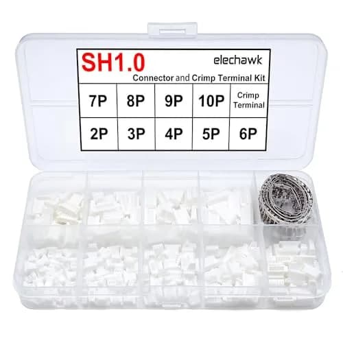elechawk Connectors & Crimp Terminal Kit for Flight Controllers | 1.0mm Pitch, Compatible with JST SH, 25+25+25+25+25+25+25+20+20pcs thumbnail 1