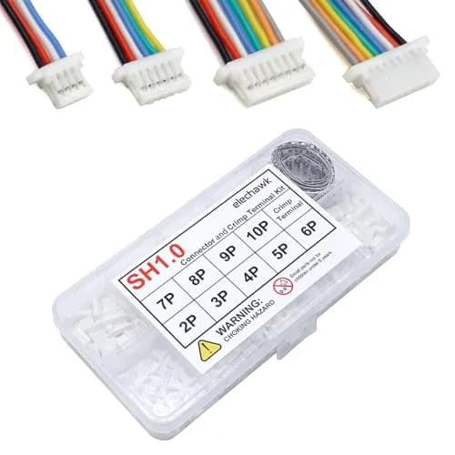 elechawk Connectors & Crimp Terminal Kit for Flight Controllers | 1.0mm Pitch, Compatible with JST SH, 25+25+25+25+25+25+25+20+20pcs thumbnail 3