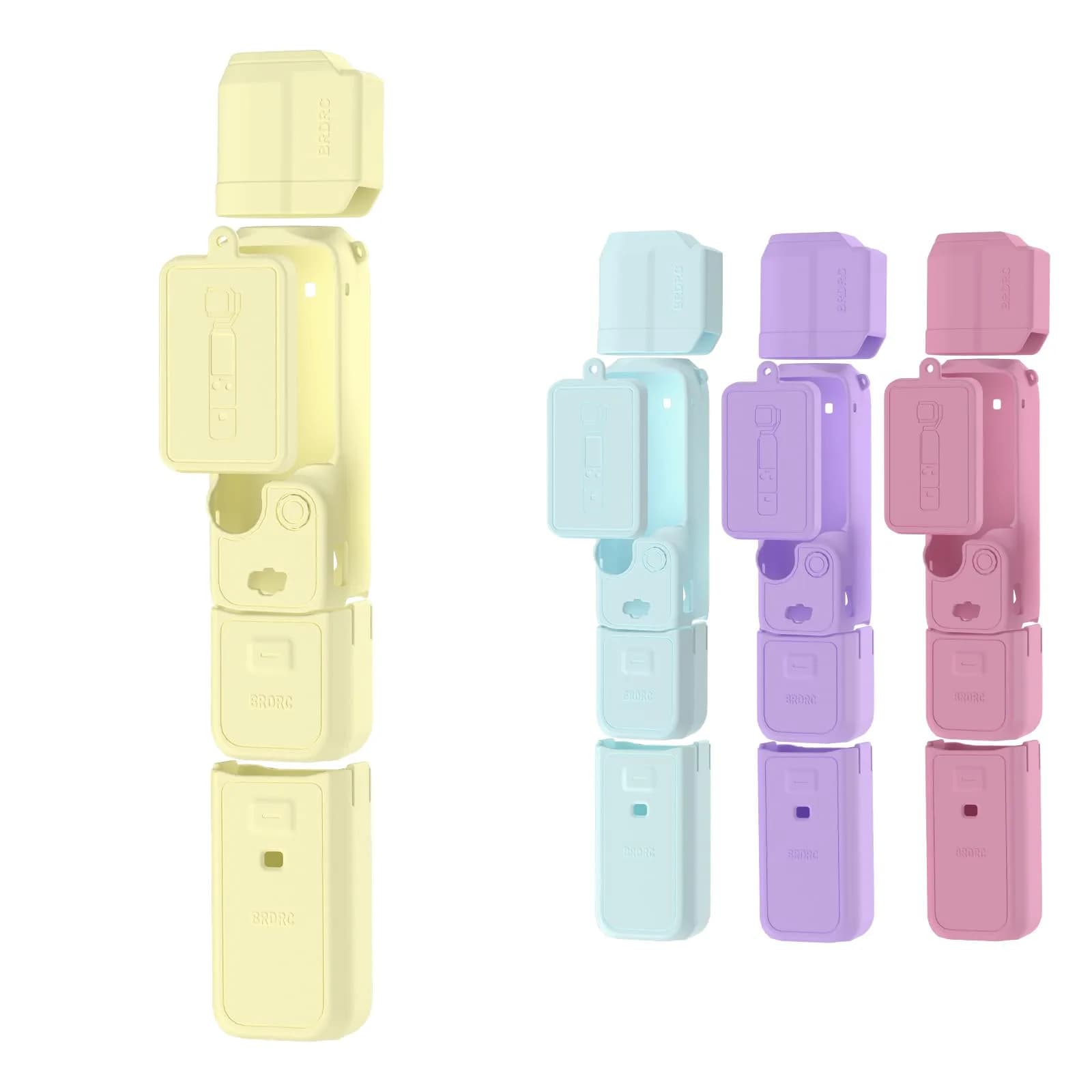 BRDRC Pocket 3 Silicone Cover for DJI OSMO Pocket 3 | Scratch-Resistant Skin & Anti-Loss Strap — Yellow