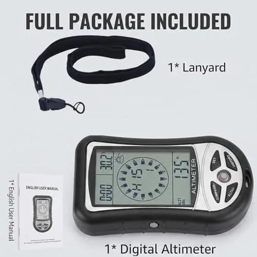 Kodrily Digital Altimeter, Compass & Thermometer | 8-in-1 Hiking Tool, -2300 to 29500FT, 1100MBAR, 0°C-60°C | India Import thumbnail 9