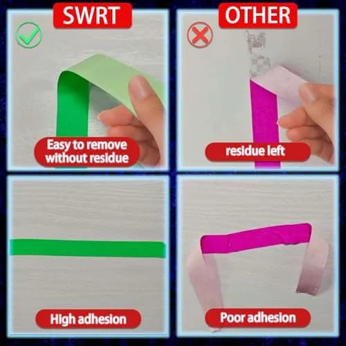 SWRT Neon Gaffer Cloth Tape 6 Rolls, 0.6 in x 16.5 Ft Each | UV Reactive for Parties & Decor thumbnail 6