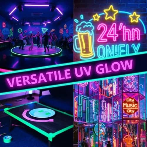 SWRT Neon Gaffer Cloth Tape 6 Rolls, 0.6 in x 16.5 Ft Each | UV Reactive for Parties & Decor thumbnail 8
