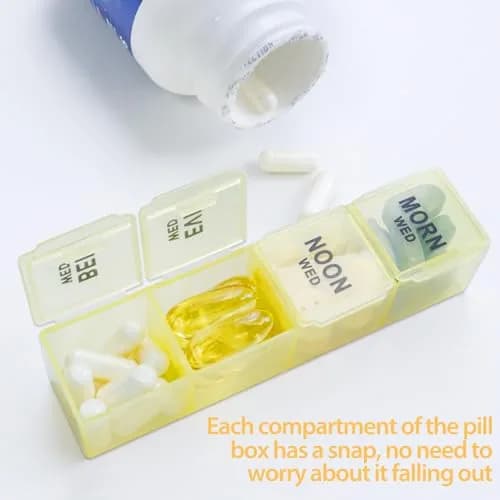 Acquwistach Extra Large Pill Box Weekly Organizer 28 Days | 4 Compartments per Day, Big Storage, Locking Design thumbnail 6