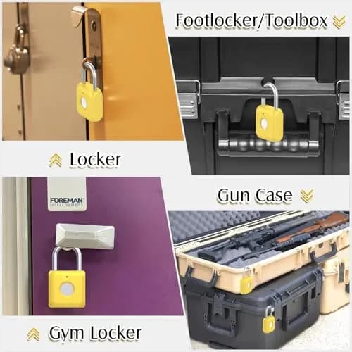 Pothunder Fingerprint Padlock, Smart Lock with APP Unlock, USB Rechargeable, Suitable for Gym Locker, Locker (Lemon Yellow) | Biometric Security thumbnail 9