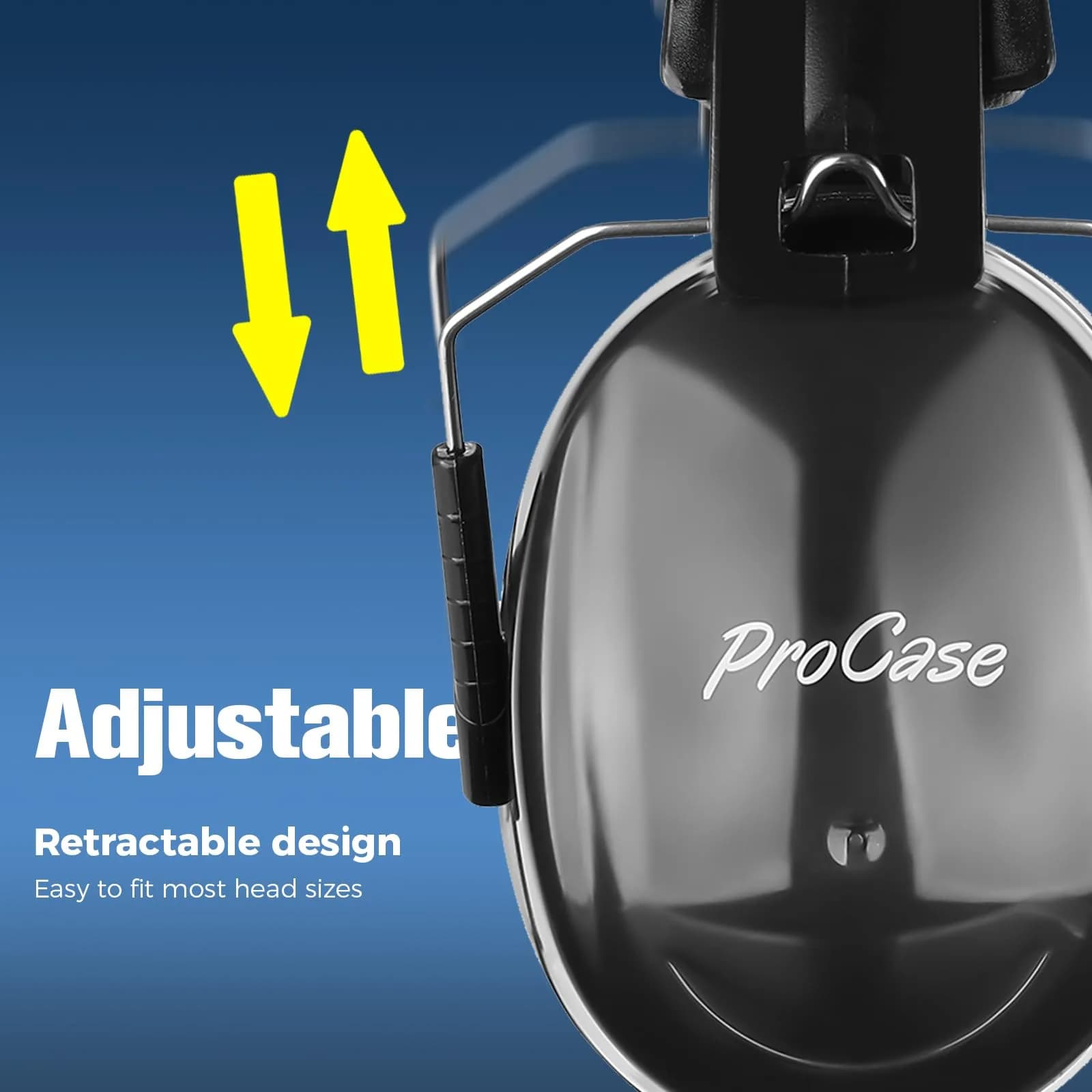 ProCase Navy NRR 32dB Safety Earmuffs for Adults and Kids | ANSI Certified Noise Reduction - view 3