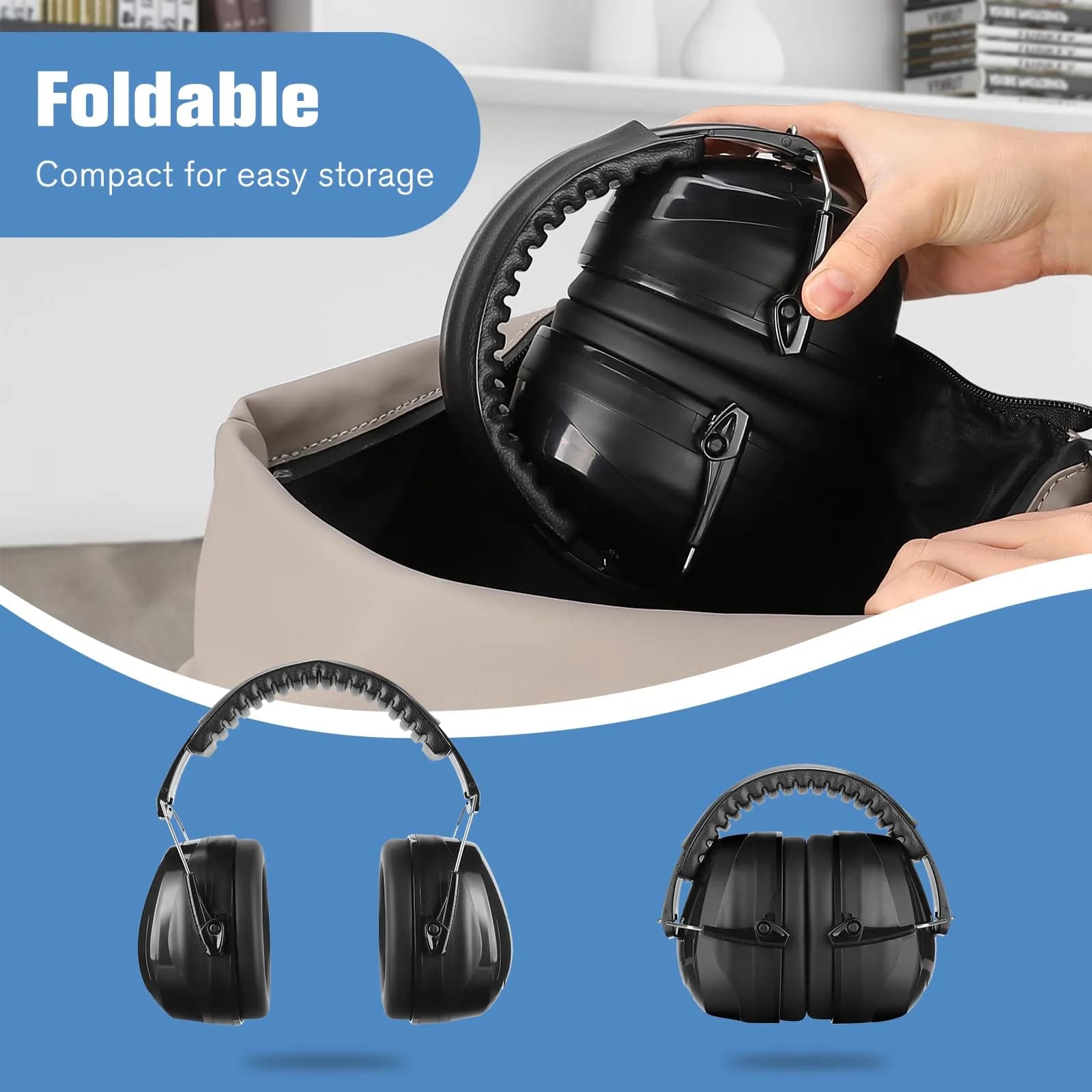 ProCase Navy NRR 32dB Safety Earmuffs for Adults and Kids | ANSI Certified Noise Reduction - view 4