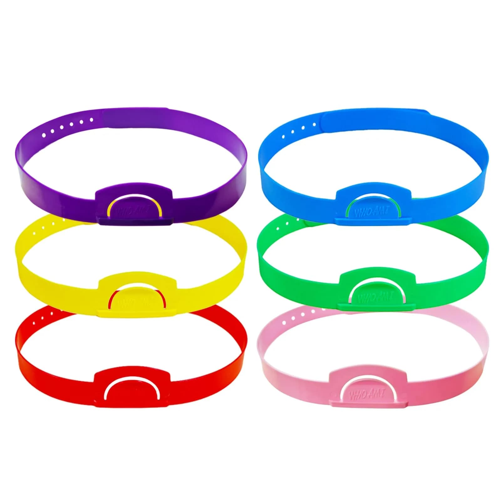 HOOJOJO 10 Pcs Guess Who Game Headbands (10 Colours) | Family & Party Game Accessory — Red; Yellow; Blue; Green; Pink; Purple