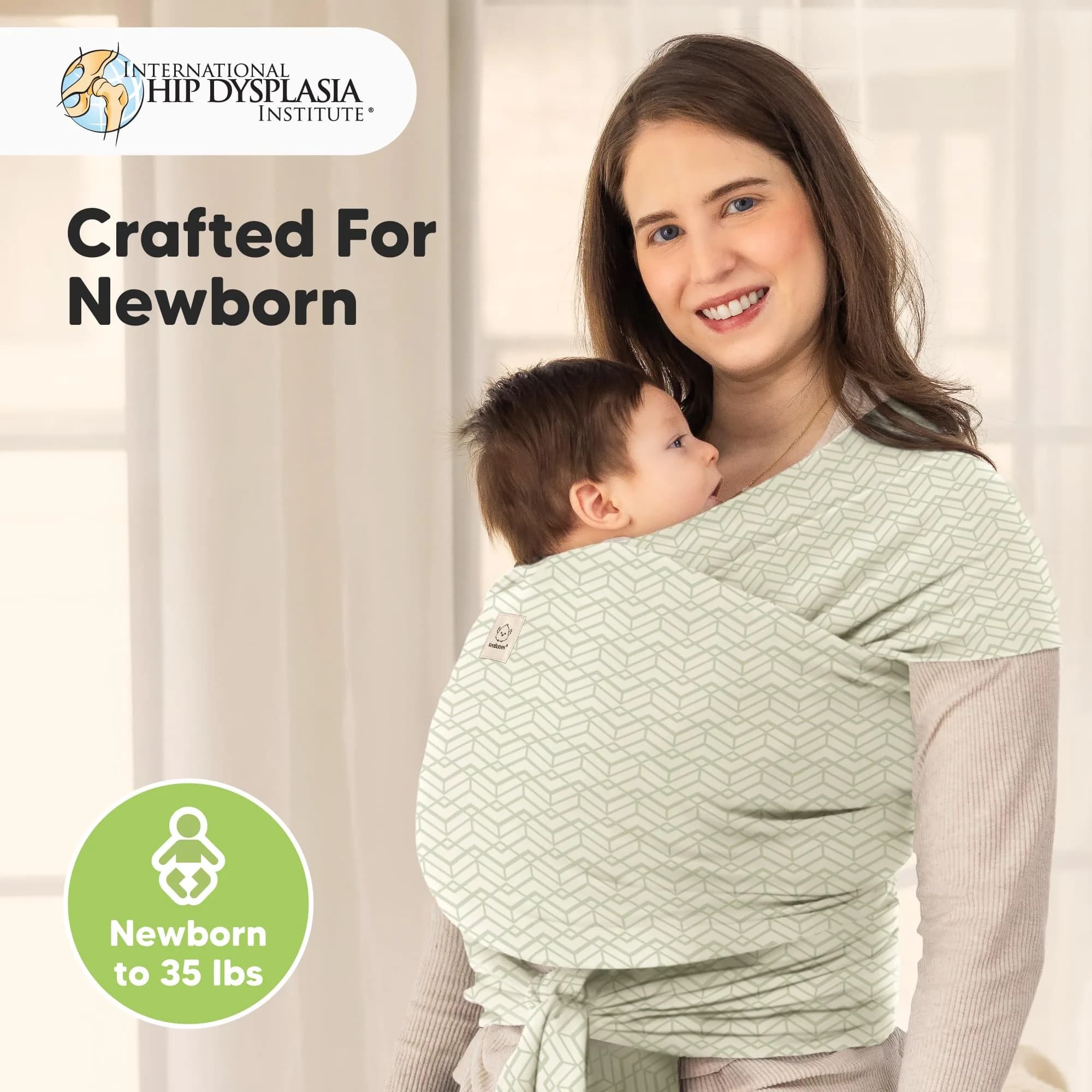 KeaBabies Original Baby Wrap Carrier - Chevron Maze, One Size - view 2