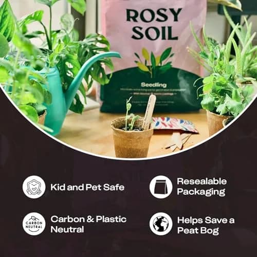 Rosy Soil Seedling Soil Mix 4 Quarts | Organic, Peat-Free, Supports Root Growth thumbnail 7