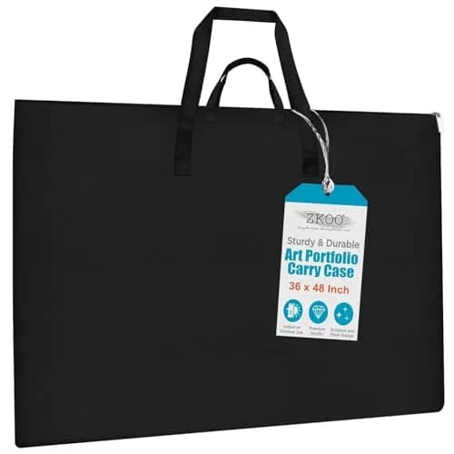 ZKOO Art Portfolio Bag 36 x 48 inch Black | Waterproof & Lightweight for Artwork thumbnail 9