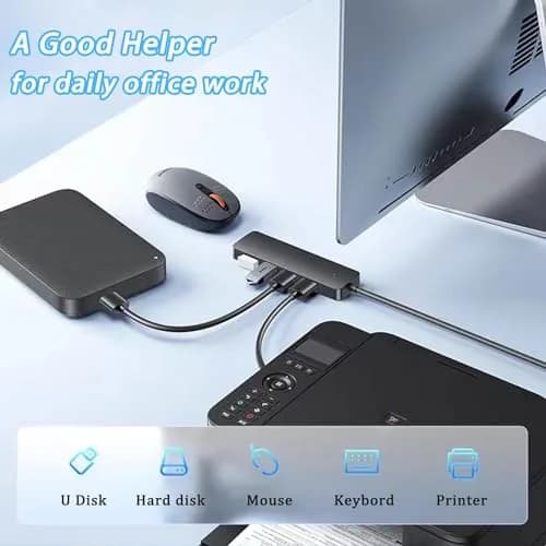 VIENON USB 3.0 Hub 4-Port 5Gbps | 12.7 cm (0.5 in) Slim Body, Plug & Play thumbnail 5