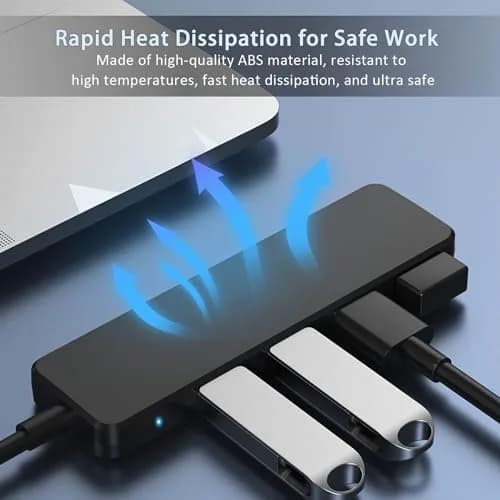 VIENON USB 3.0 Hub 4-Port 5Gbps | 12.7 cm (0.5 in) Slim Body, Plug & Play thumbnail 7