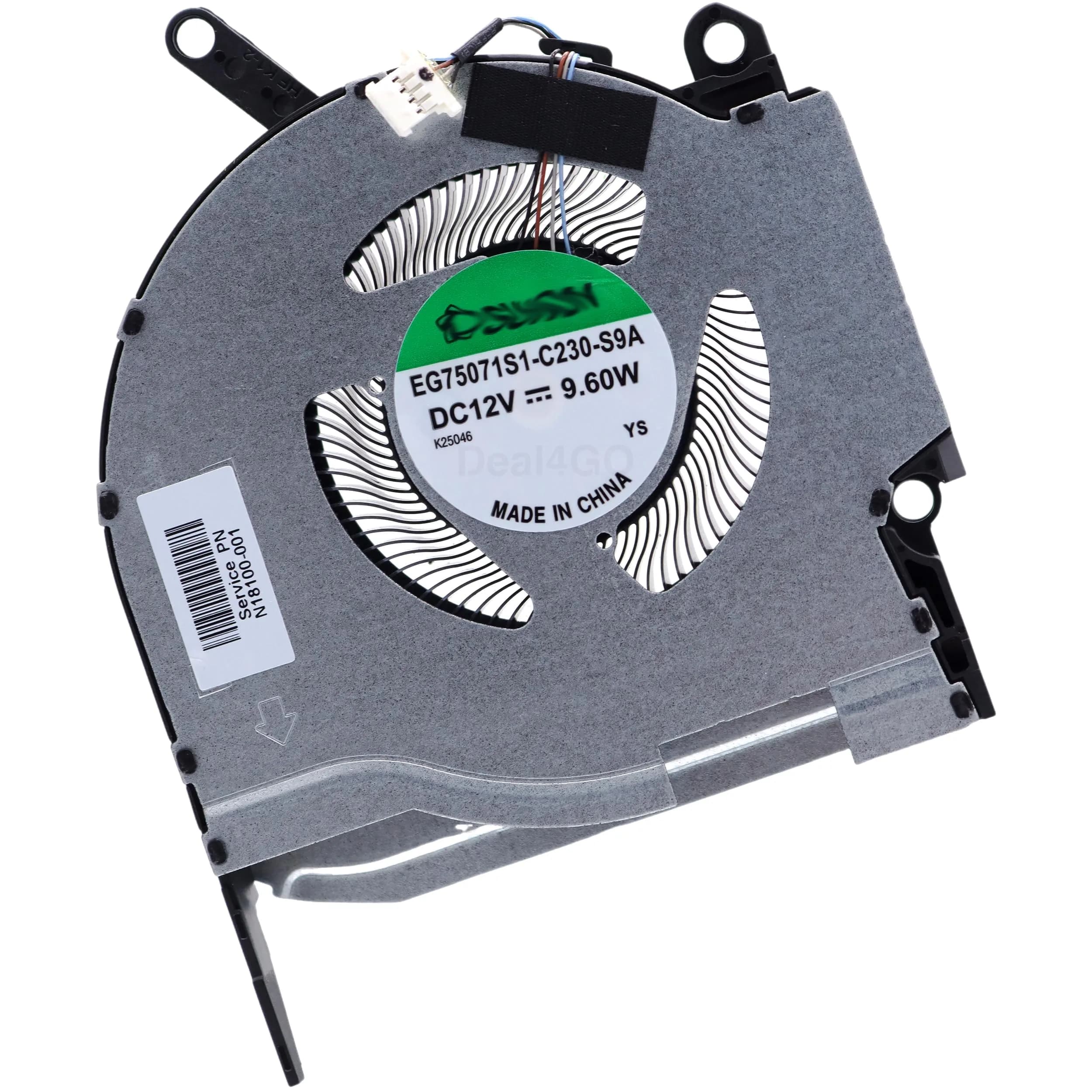 Deal4GO 12V GPU Graphics Cooling Fan N18100-001 for HP Omen 16-K 16-N RTX 3060 3070 — 80W 12V GPU Fan