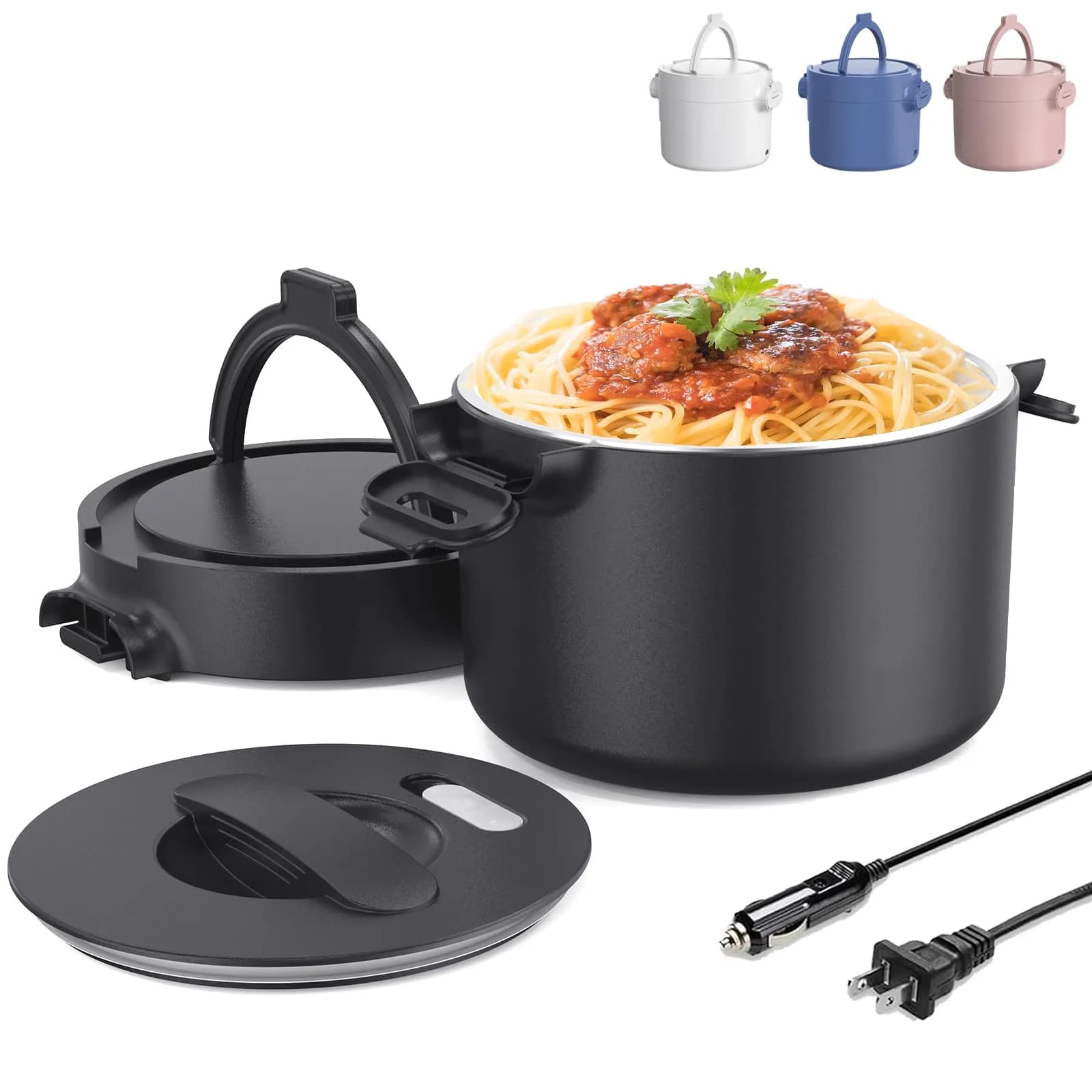 Budth Electric Lunch Box 1.5L | Portable Car & Office Food Warmer with Stainless Steel Container