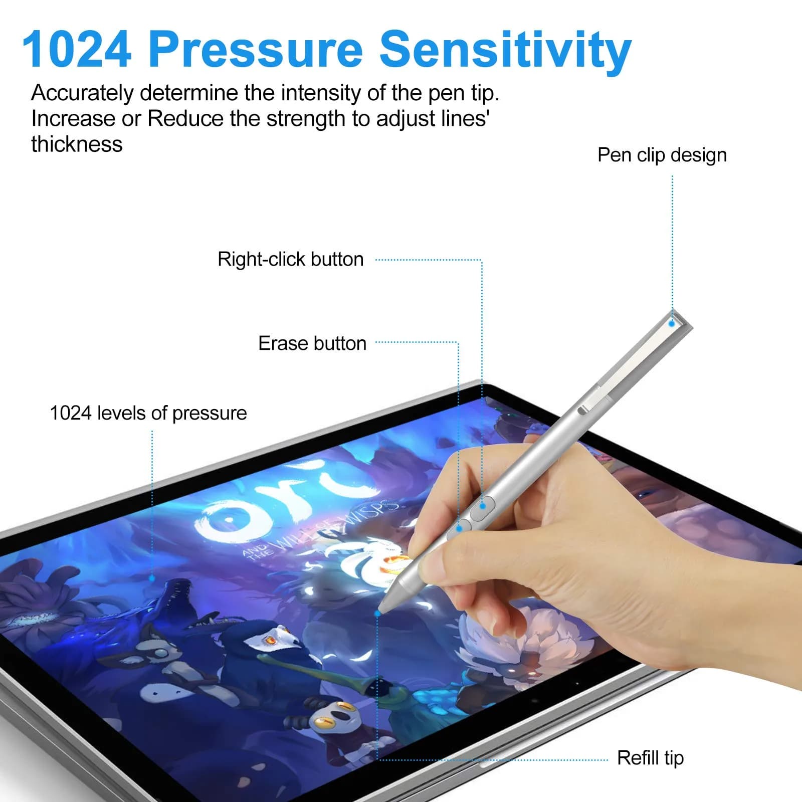 ANYQOO MPP Pen for HP Omnibook X Flip/Envy/Spectre/Pavilion x360 with 300-Day Battery | Platinum - view 4