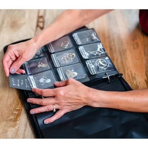 Hibana Jewelry Storage Home Edition - Graphite | Organizer for 85 pcs, Anti-Tarnish Ziplock Pouches thumbnail 4