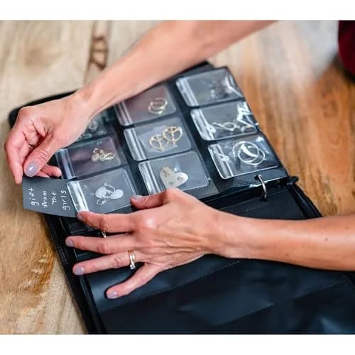 Hibana Jewelry Storage Home Edition - Blush - Zippered Binder, Anti-Tarnish Ziplock Pouches, Organization & Storage for 85 pcs, 13.25x10.75x2.5 thumbnail 4