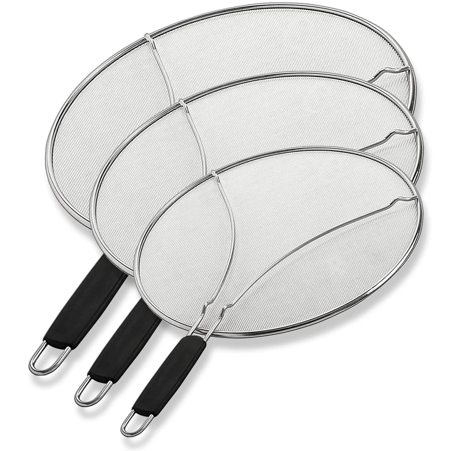 BergKoch 9.5/11.5/13 Inch Set of 3 Stainless Steel Splatter Screens for Frying Pans - main product image