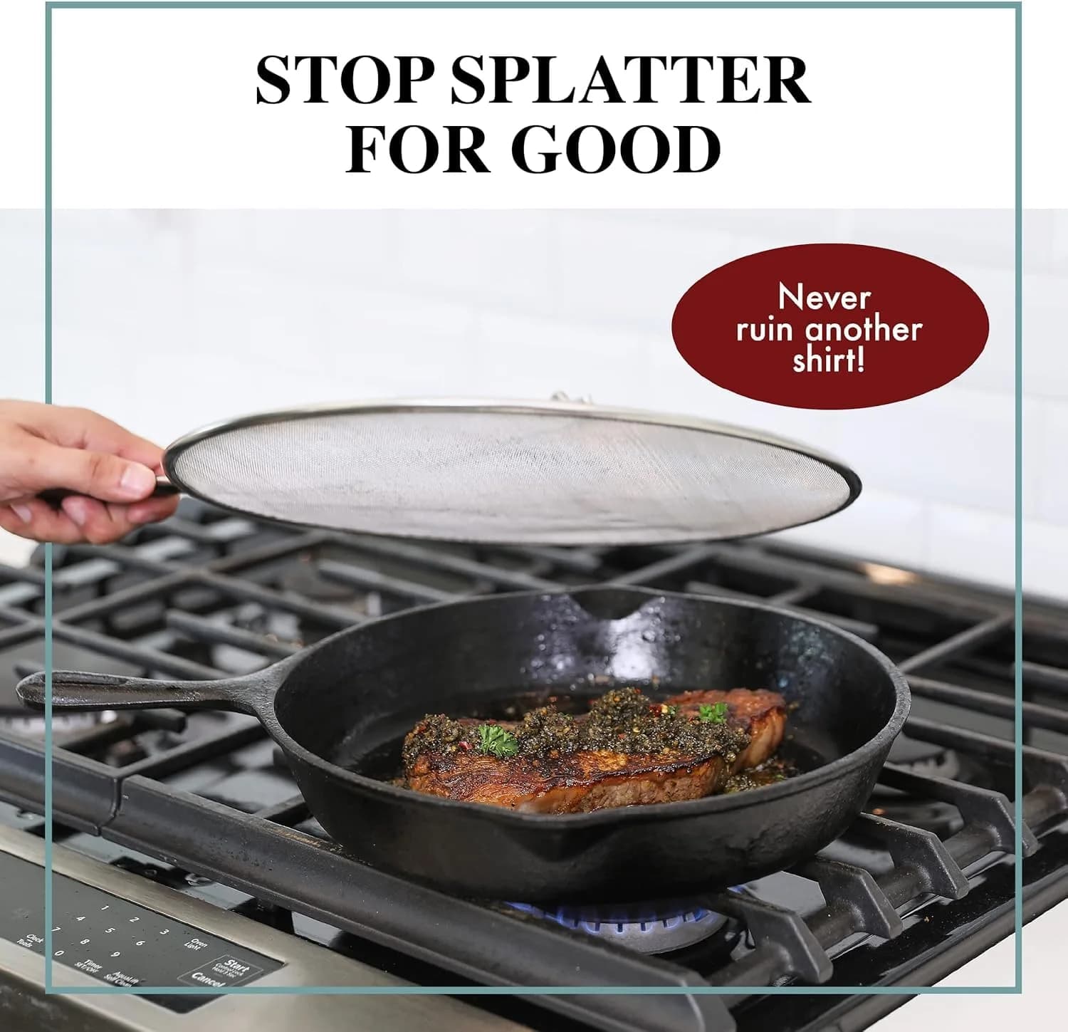 BergKoch Splatter Screen Set of 3 (9.5/11.5/13 Inch) Stainless Steel Grease Guard | Prevents Oil Splatter During Cooking - view 8