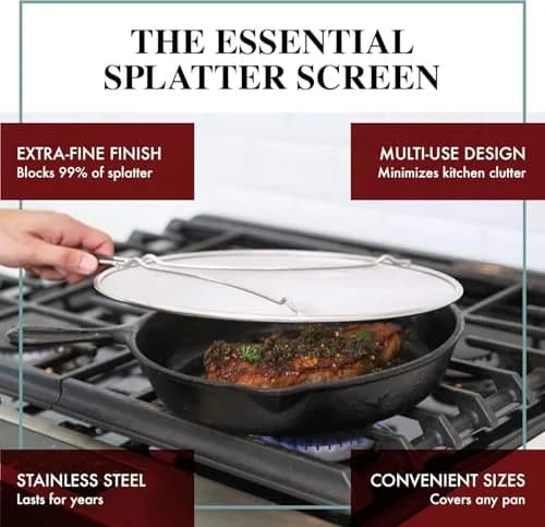 BergKoch Splatter Screen Set of 3 (9.5/11.5/13 Inch) Stainless Steel Grease Guard | Prevents Oil Splatter During Cooking thumbnail 2