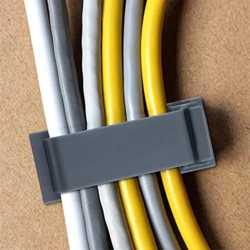 SOULWIT Self Adhesive Cable Management Clips Grey 50Pcs | Organizes TV PC Ethernet Cables Under Desk thumbnail 2