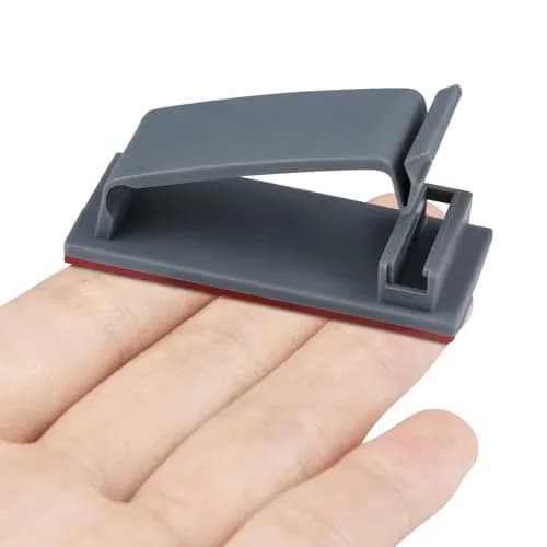 SOULWIT Self Adhesive Cable Management Clips Grey 50Pcs | Organizes TV PC Ethernet Cables Under Desk thumbnail 3