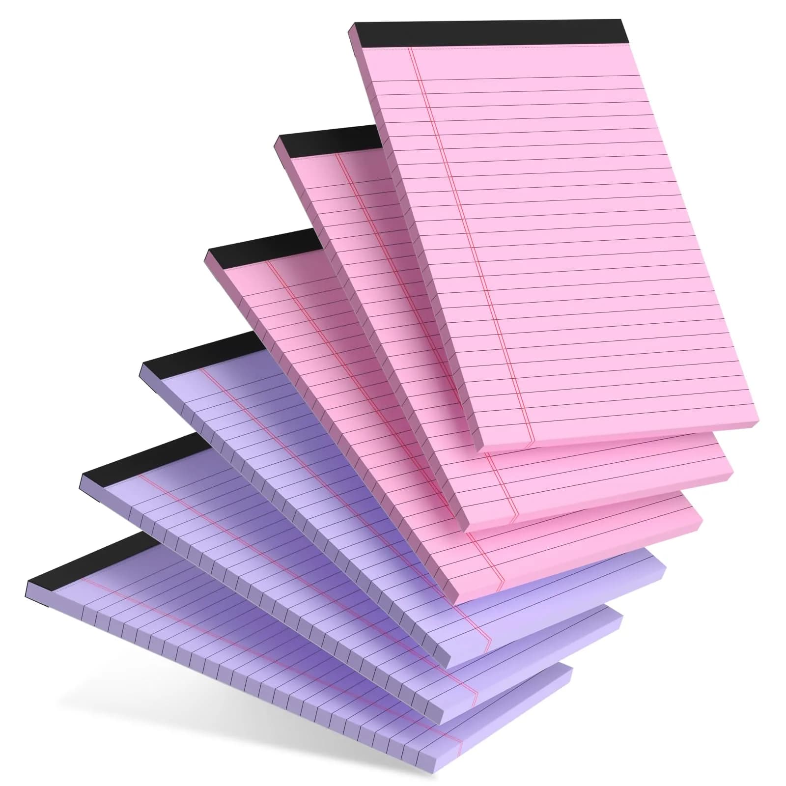 AILZFEI Pink Purple Small Legal Pad 5 x 8 Inch 6 Pack | College Ruled Paper Notepads with Sturdy Back - main product image