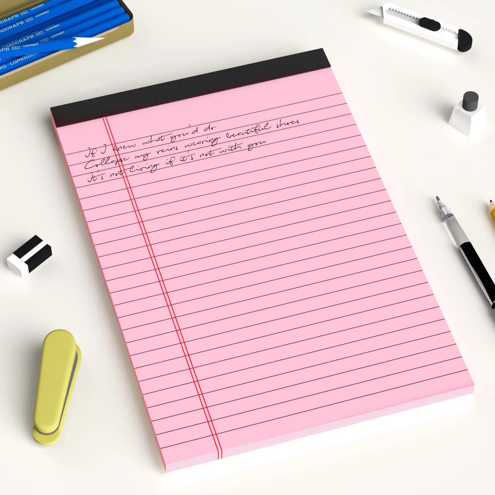 AILZFEI Pink Purple Small Legal Pad 5 x 8 Inch 6 Pack | College Ruled Paper Notepads with Sturdy Back - view 7