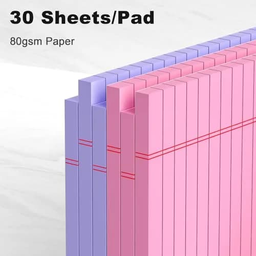 AILZFEI Pink Purple Small Legal Pad 5 x 8 Inch 6 Pack | College Ruled Paper Notepads with Sturdy Back thumbnail 3