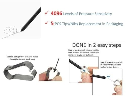 Qenw Galaxy S24 Ultra S Pen Replacement (Without-Bluetooth) Violet*2 | Precise Touch Stylus for Galaxy S24 Ultra 5G thumbnail 3