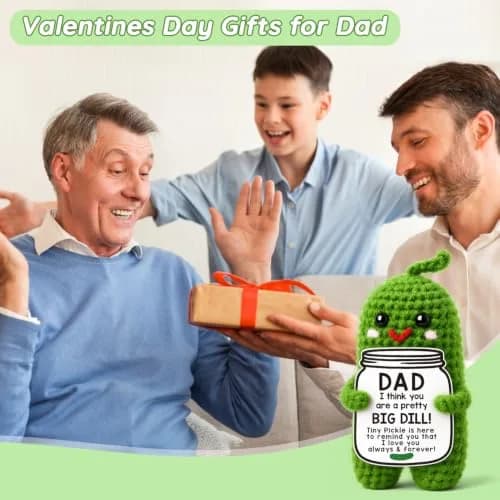 MAMAGIFTREE Handmade Crochet Emotional Support Pickle Dad Gift | 10 cm (4 inches) thumbnail 6