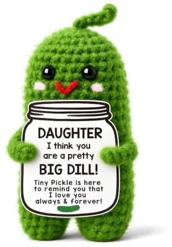 MAMAGIFTREE Handmade Crochet Pickle Plush - Daughter & Hoppy Easter - 4 inch (10.16 cm) thumbnail 1