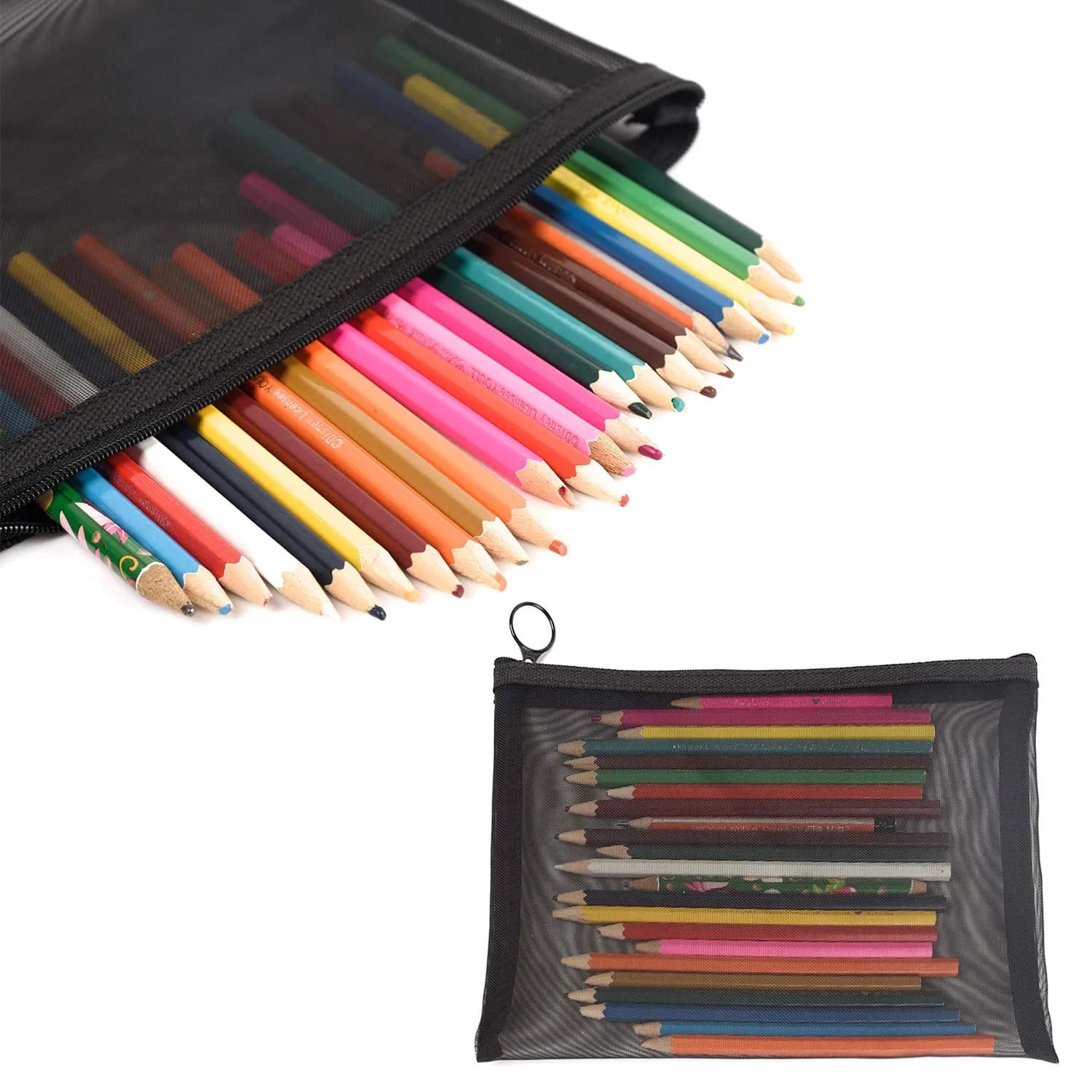 patu Zipper Mesh Bags Set of 5 (XS/S/M/L & Long Pouch) Black | Lightweight Travel Toiletry Organizer - view 8